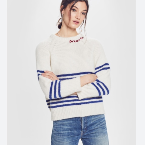 MOTHER Sweaters - Mother Women's Blue The Boat Square Sweater